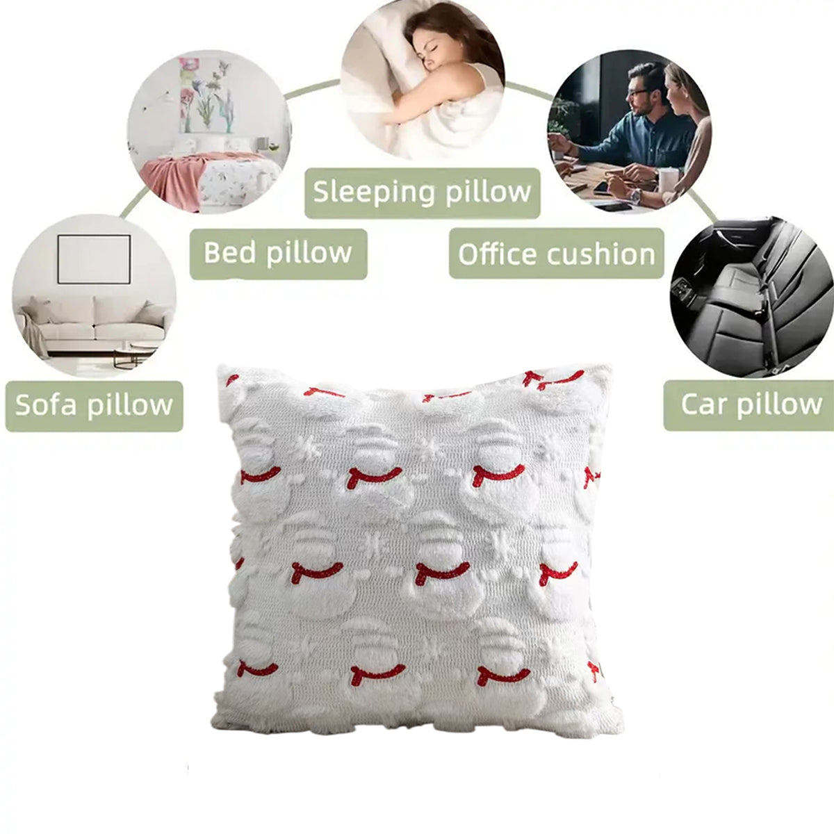 Christmas Snowflake Pillowcase 45x45cm - Minimalist Holiday Decor