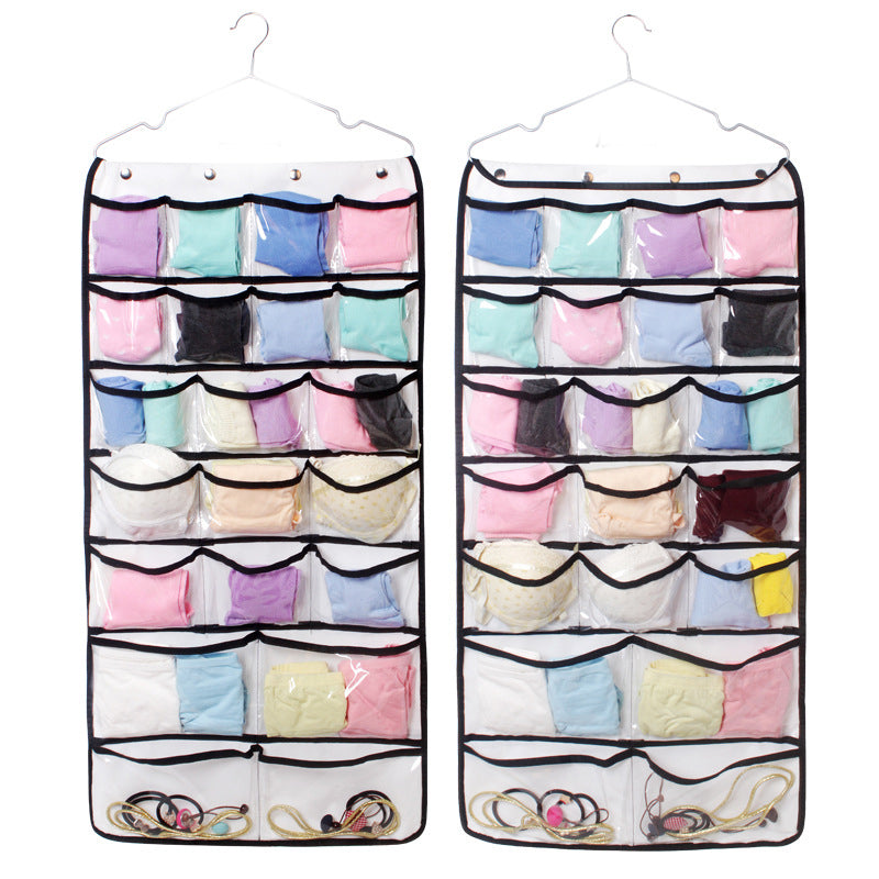 Creative Button Storage Hanging Bag Multi-Grid Closet Organizer