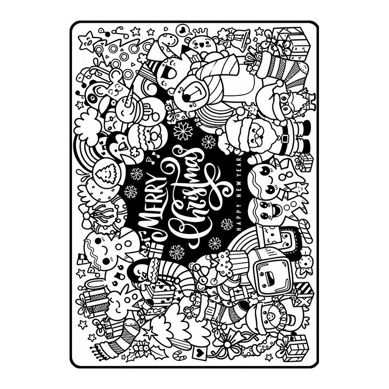 Children's DIY Coloring Blanket - Warm Fleece, Interactive Craft Toy, Christmas & Holiday Themes