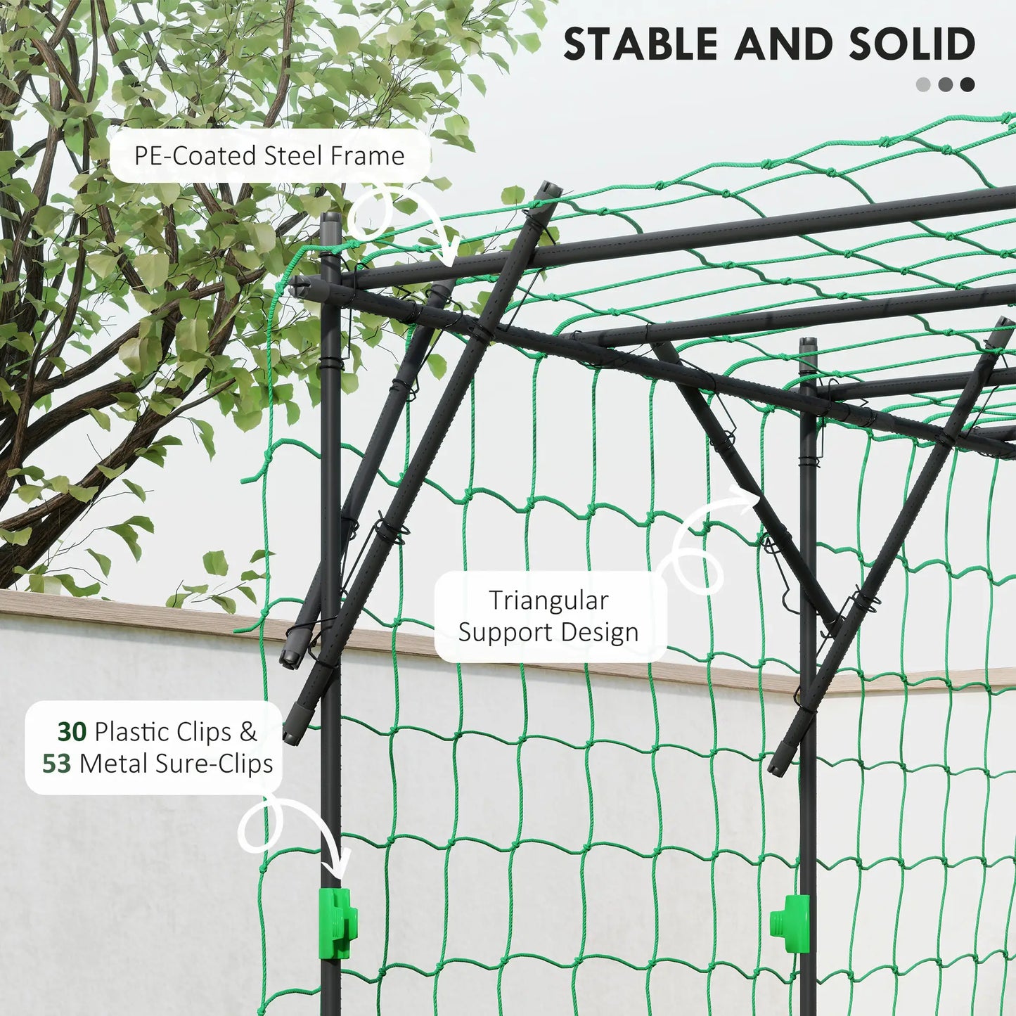Metal Garden Arch Trellis for Climbing Plants - Black