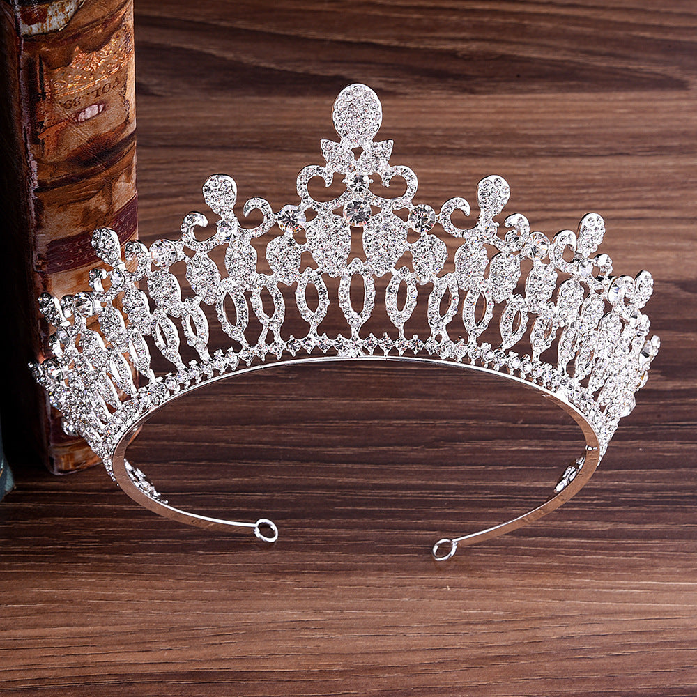 Baroque Rhinestone Crown Hair Accessory - European Style