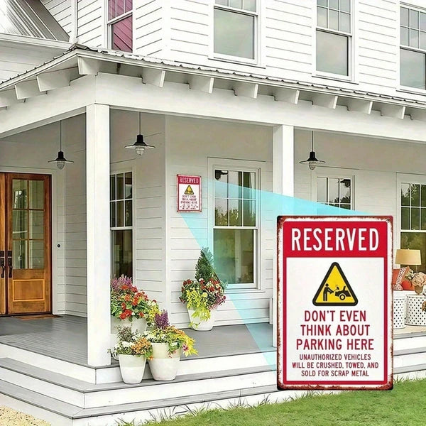 Vintage Rustic Iron No Parking Sign - 8x12 Inch Wall Art