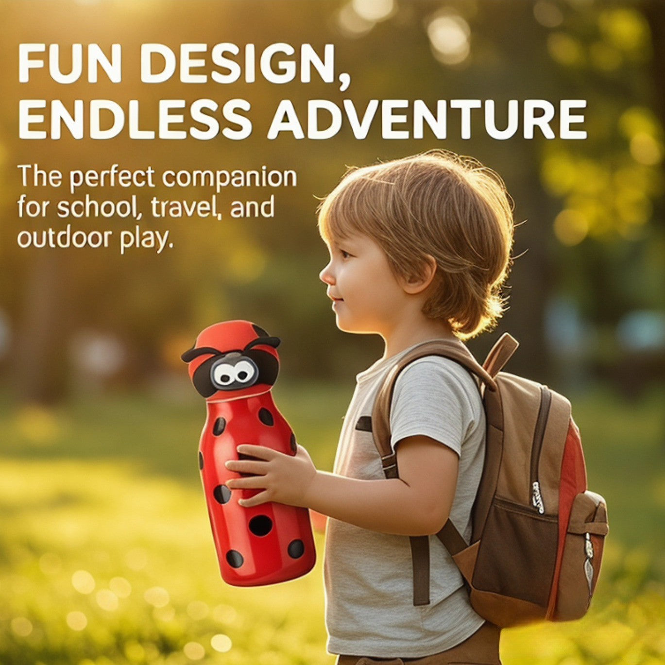 Insulated Kids Water Bottle with Straw - Keeps Drinks Hot or Cold