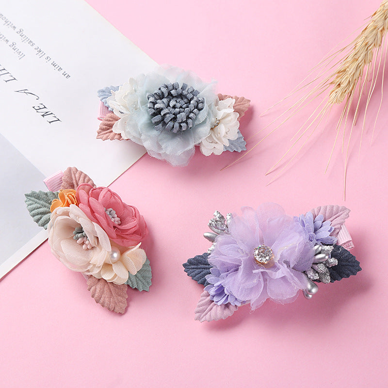 Children's Flower Hair Clip - Pearl Finish