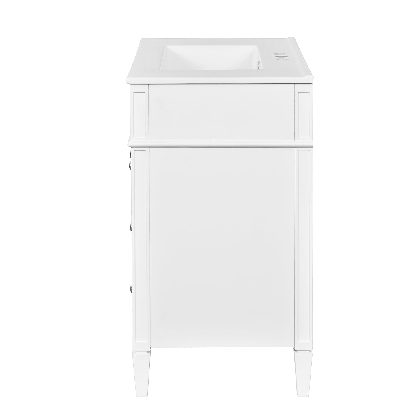 30'' Modern Bathroom Vanity with Sink & Mirror Cabinet - White