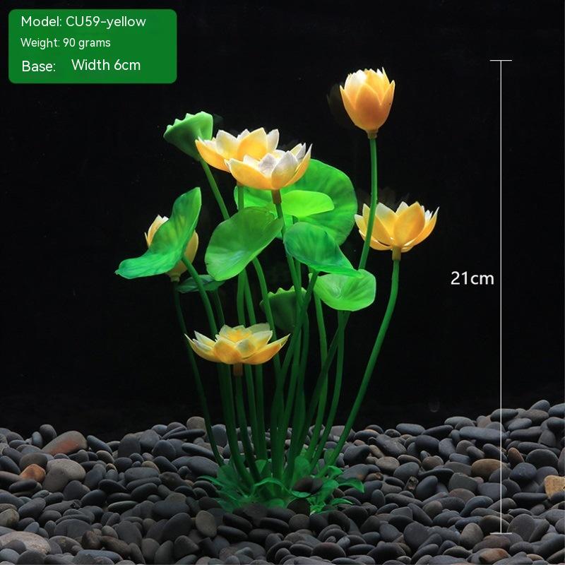 Waterproof Aquarium Water Plants Lotus Decorations for Fish Tank Landscaping