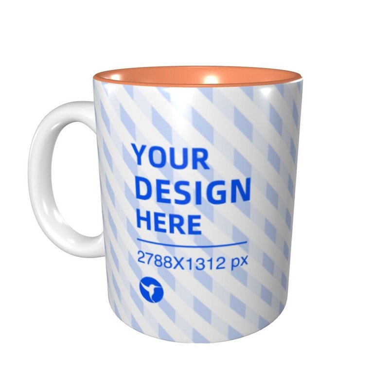 Full Comfort Handle Colored Mug - Ceramic Coffee Cup with Curved Handle