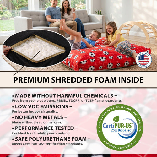 Sensory Crash Pad for Kids & Adults - Removable, Washable, Foam Blocks, Non-Slip, 60" x 60"