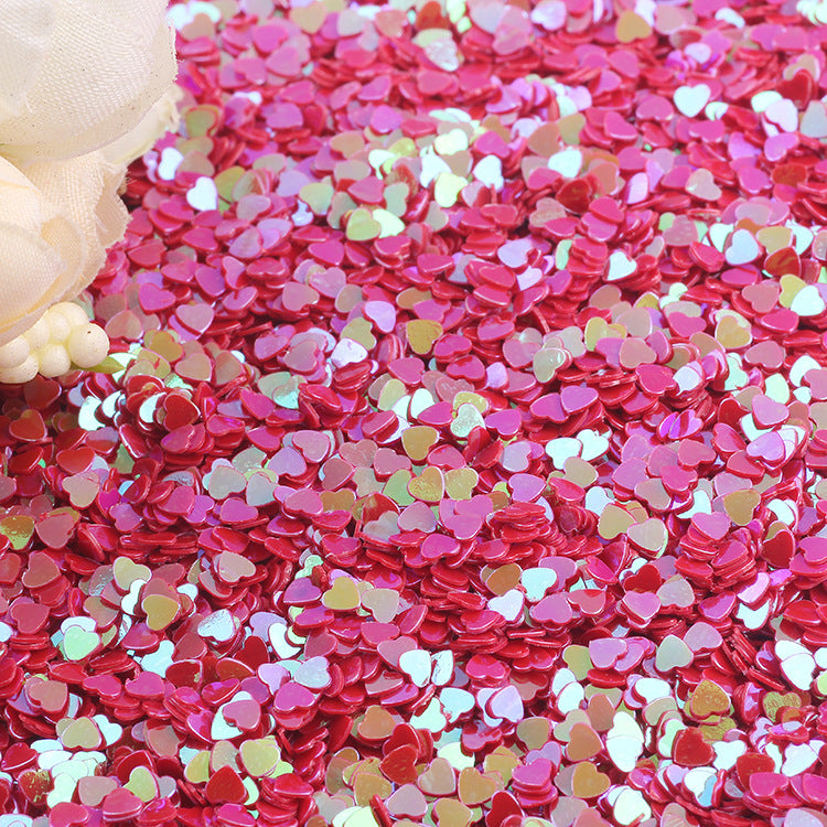 Iridescent Heart-Shaped Sequin Garment Accessories 500g Bulk Pack