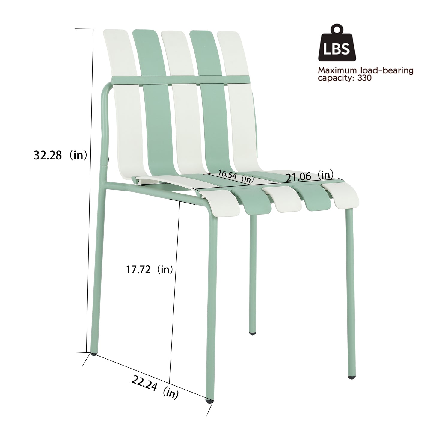 Modern Striped Color Block Dining Chairs - 4-Pack, Waterproof PP & Metal, Indoor/Outdoor Seating