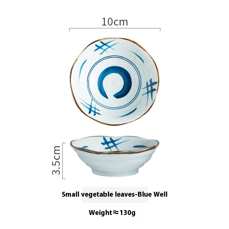 Ceramic Condiment Dish Set - Retro Style Hot Pot Vinegar Sauce Plate