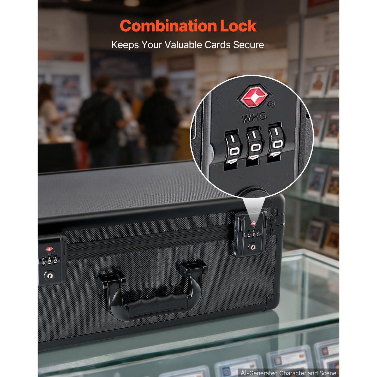 Card Storage Box for Collectible Trading Cards with Lock and Dividers - Holds 120+ Cards