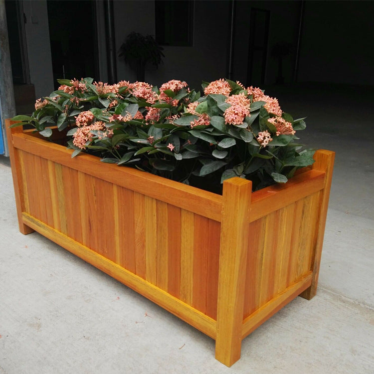 Solid Wood Flower Box Large Landscape Plant Container for Garden & Home