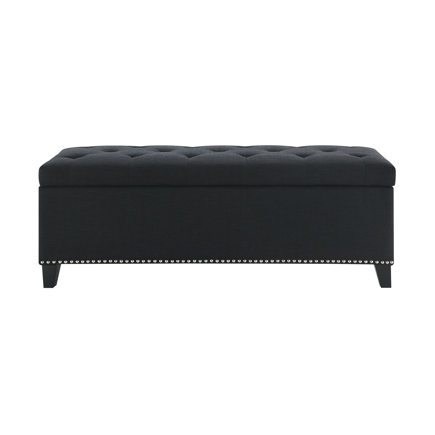47.5 Storage Ottoman, Bench With Safety Close Hinge, Linen