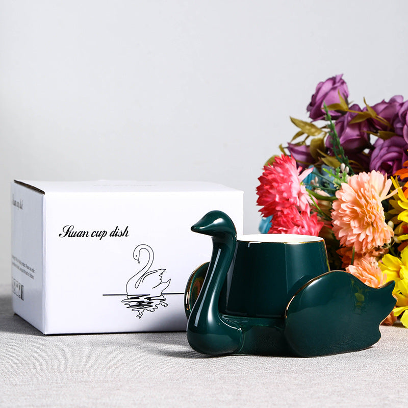 Ceramic Swan Coffee Cup - Multiple Colors, 101-200ml, Stylish Drinkware