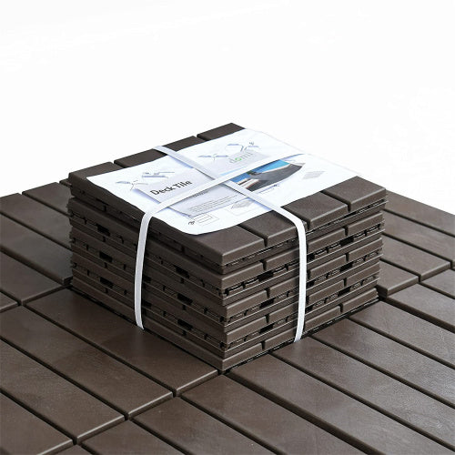 Patio Interlocking Deck Tiles, 12 X12 Square Composite Decking Four