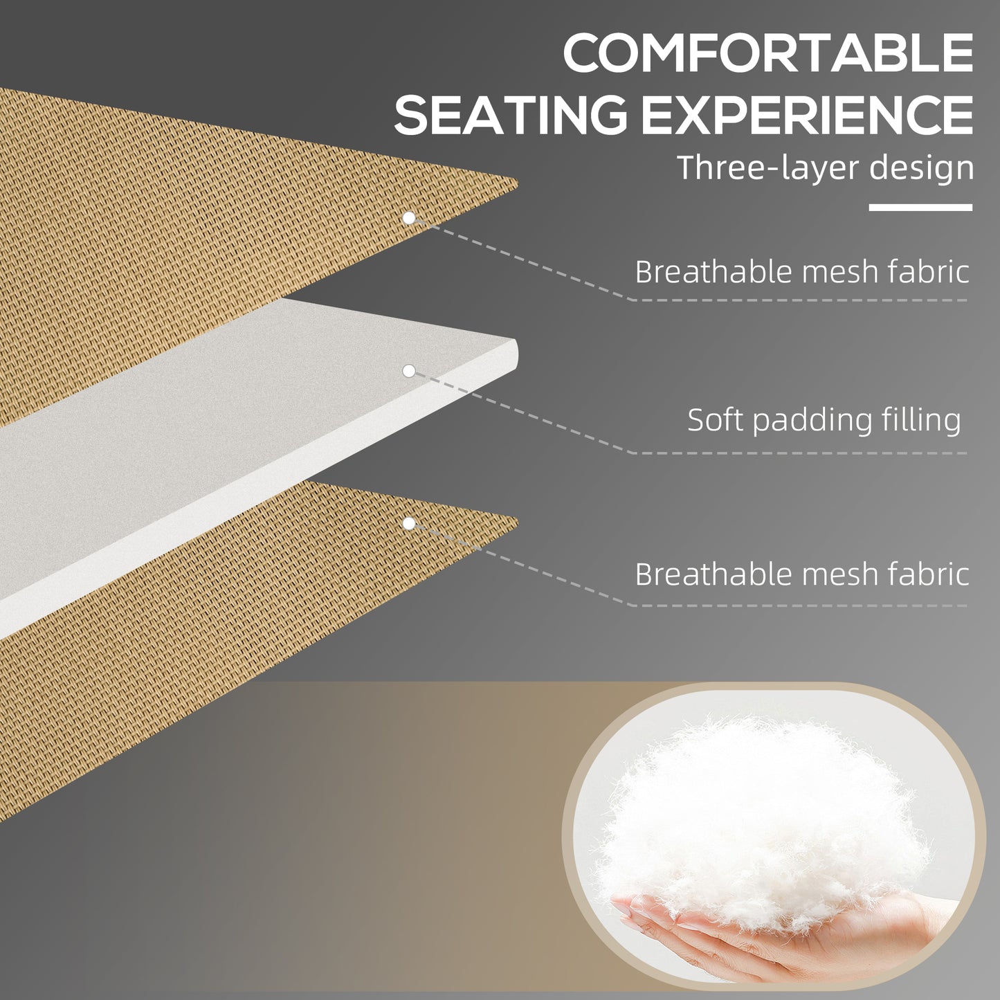 Folding Lounge Chair with 5-Position Recline and Side Pocket - Beige