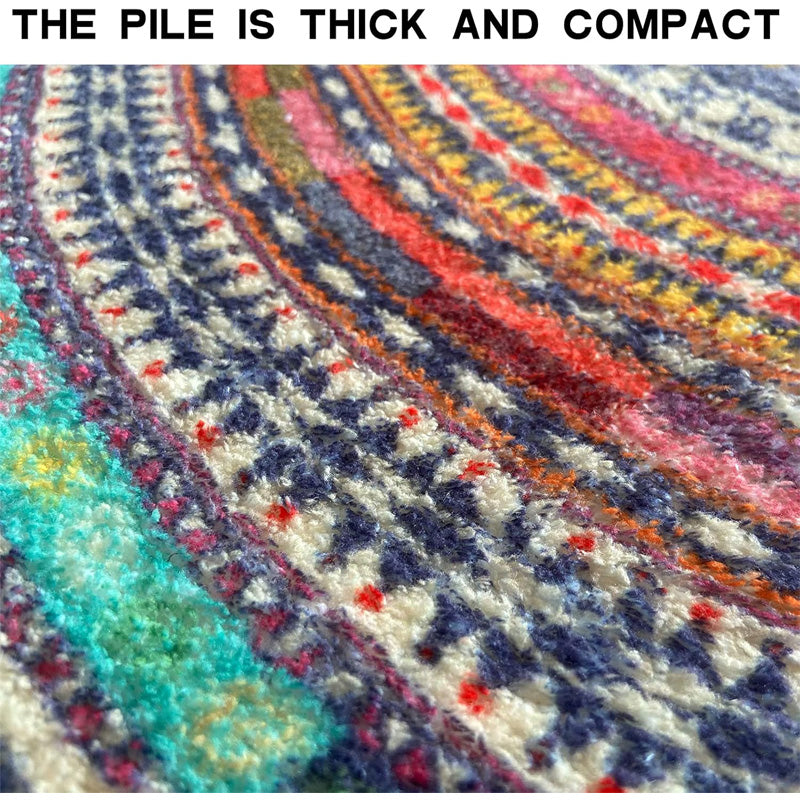 Bohemian Vintage Semi Circular Mat - Non-Slip Bathroom & Door Rug