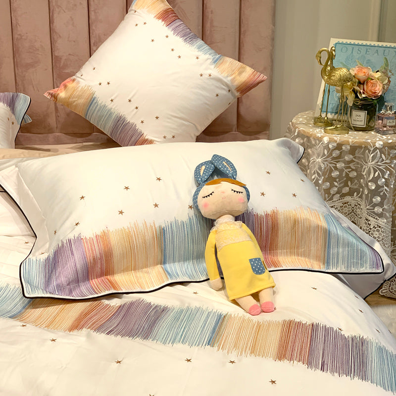 Cotton Embroidery Duvet Cover Set with Heart Pattern - All Bed Sizes