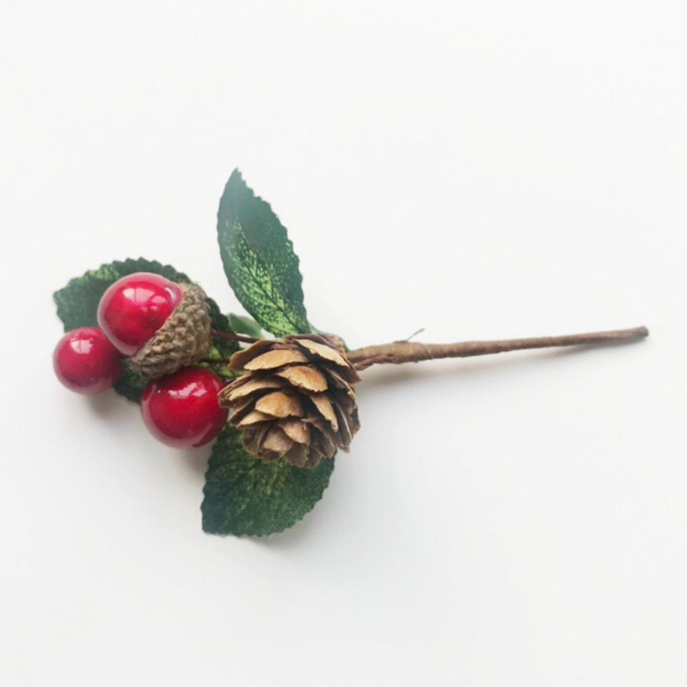 Artificial Pine Branches with Red Berries & Pine Cones - Holiday Decor