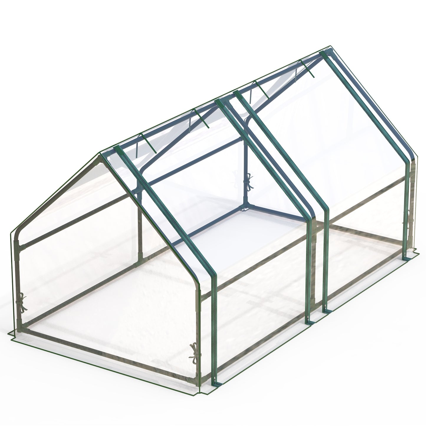 Portable Mini Greenhouse 70x33x37in with Roll-Up Zipper Doors Waterproof UV Cover