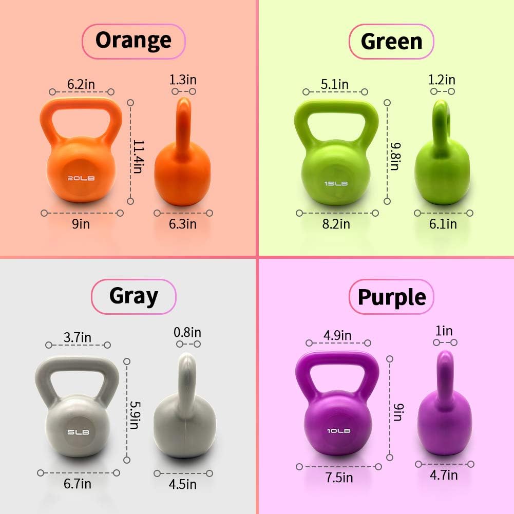 15lbs Kettlebell Set for Strength Training - Green