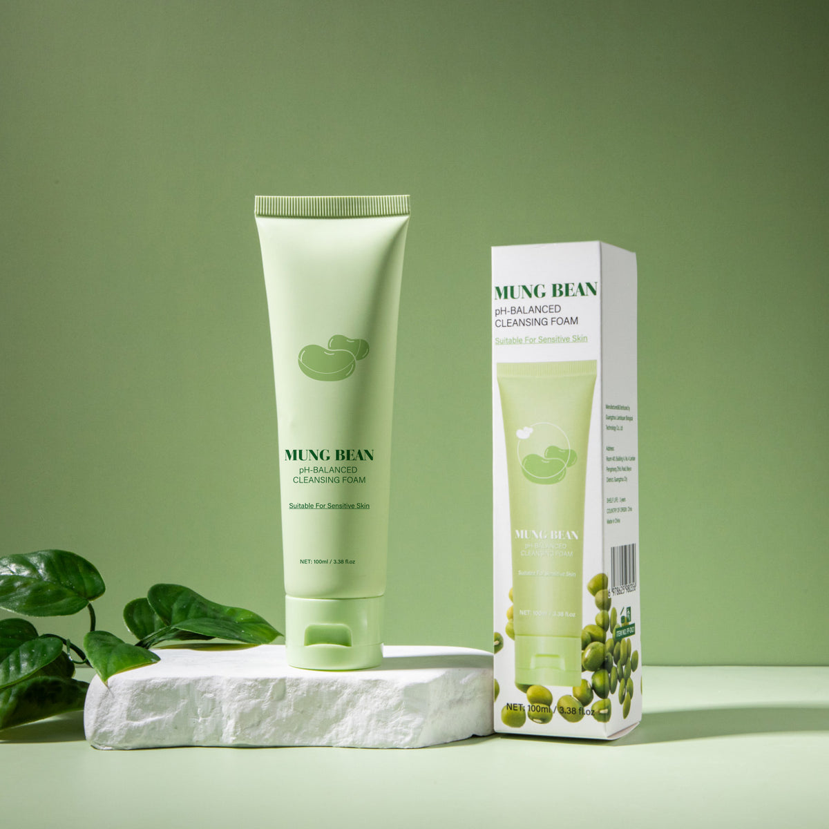 Mung Bean PH Balance Cleansing Foam 100ml - Facial Skin Care for All Skin Types