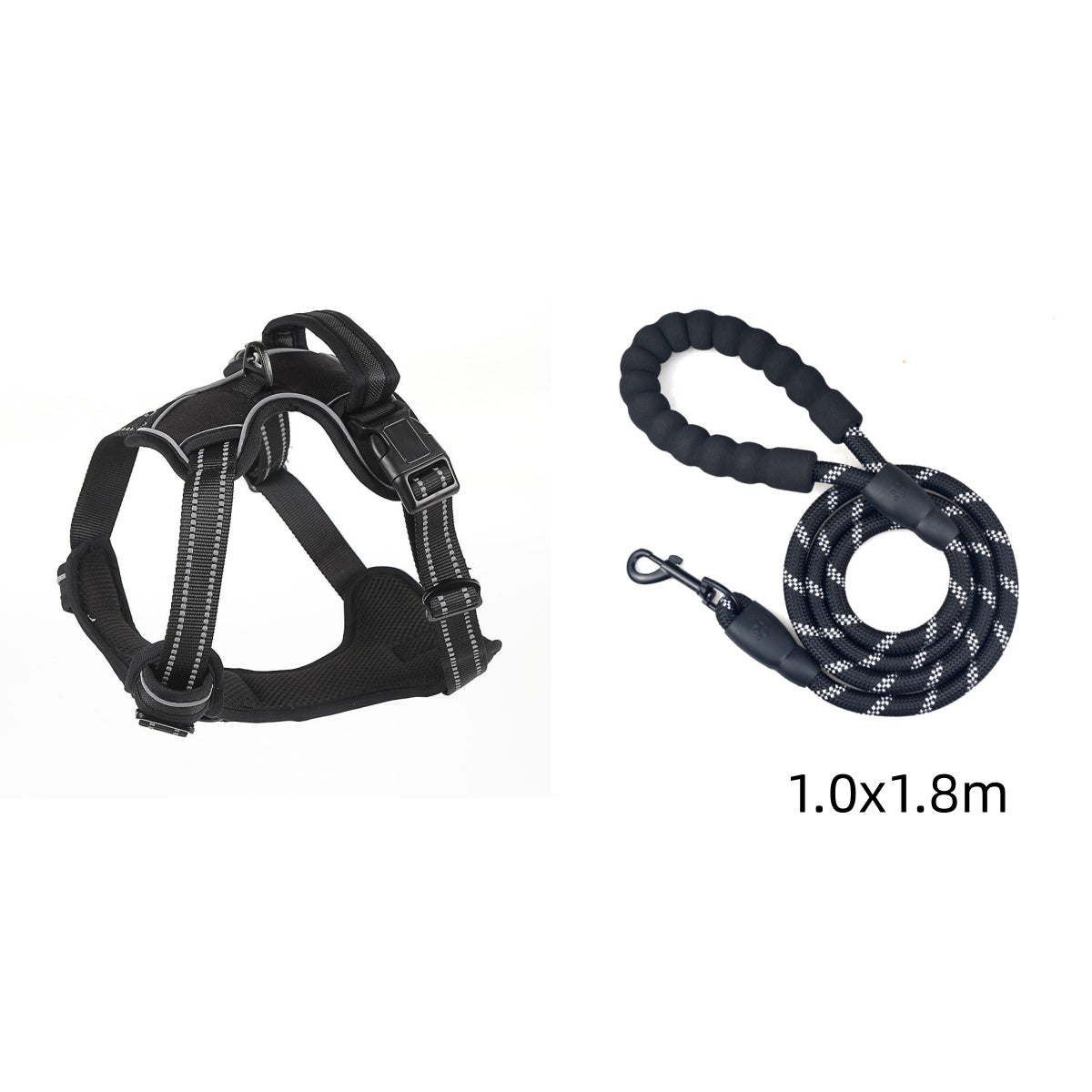 No Pull Breathable Reflective Dog Harness with Adjustable Size and Color Options