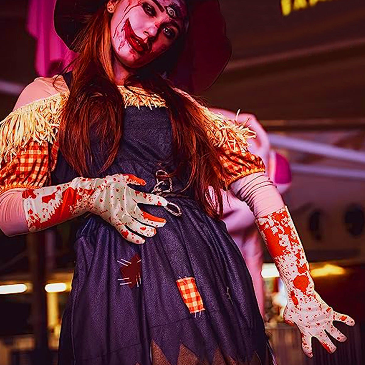 Halloween Horror Blood Stain Gloves & Socks Set - Decorative Party Accessories
