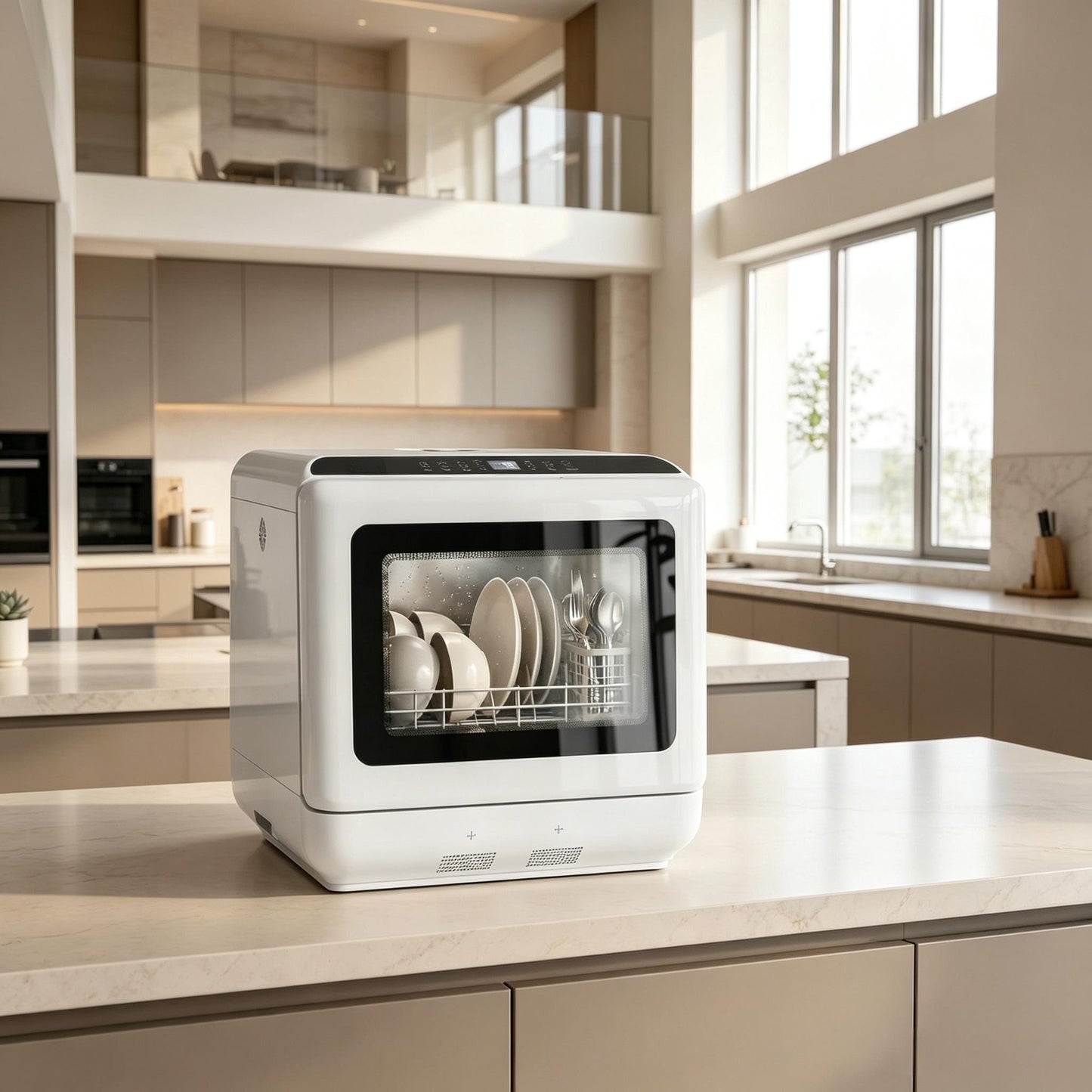 Portable Mini Dishwasher with 1.6 Gallon Tank - White