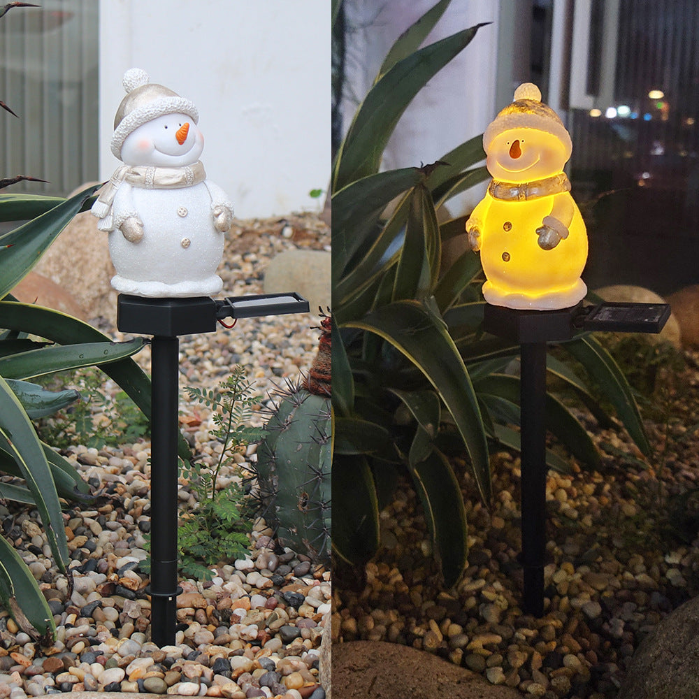 Outdoor Solar Snowman Landscape Light Garden Decor Waterproof Ground Lamp Christmas