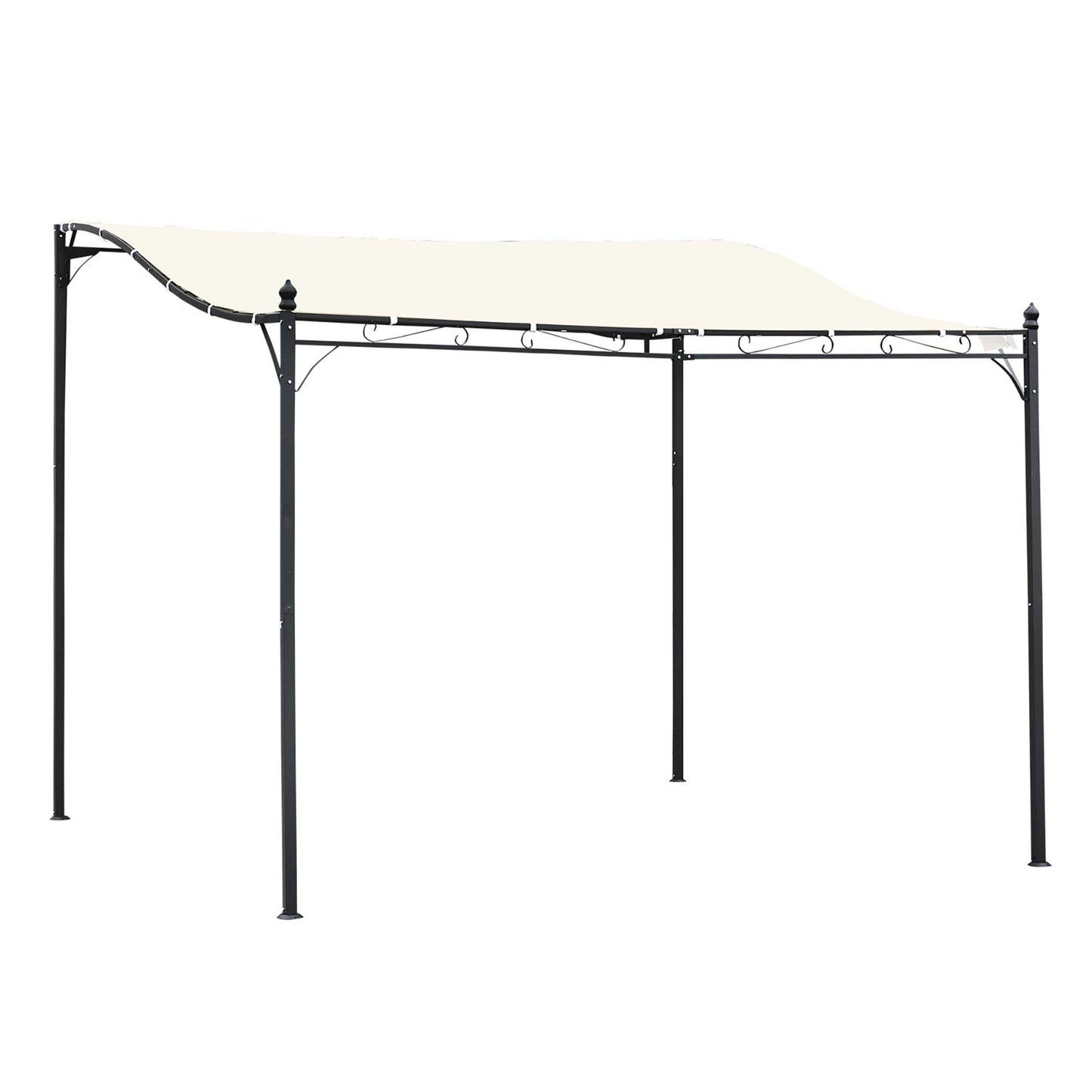 10' x 10' Steel Outdoor Pergola Gazebo with UV-Resistant Canopy - Cream White