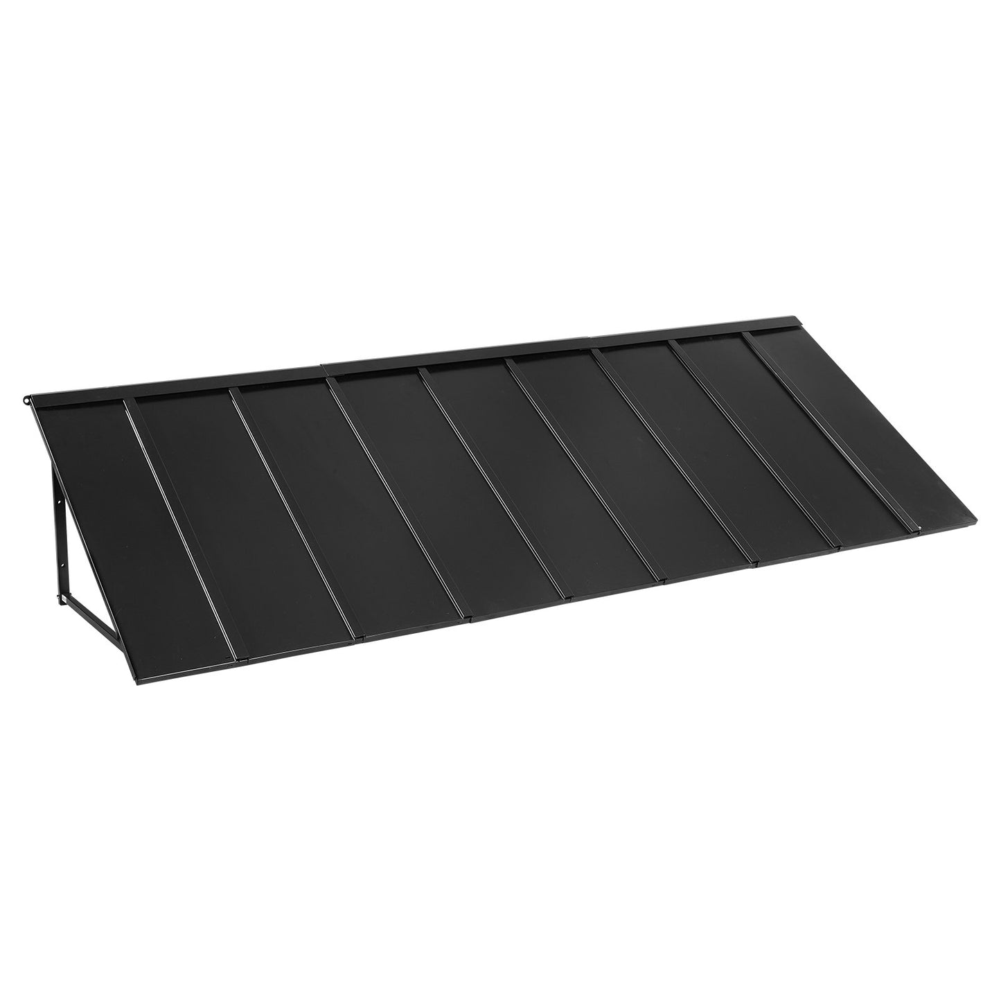 Outdoor Steel Window Awning 104x36 Inch Anti-Rust Door Canopy Black