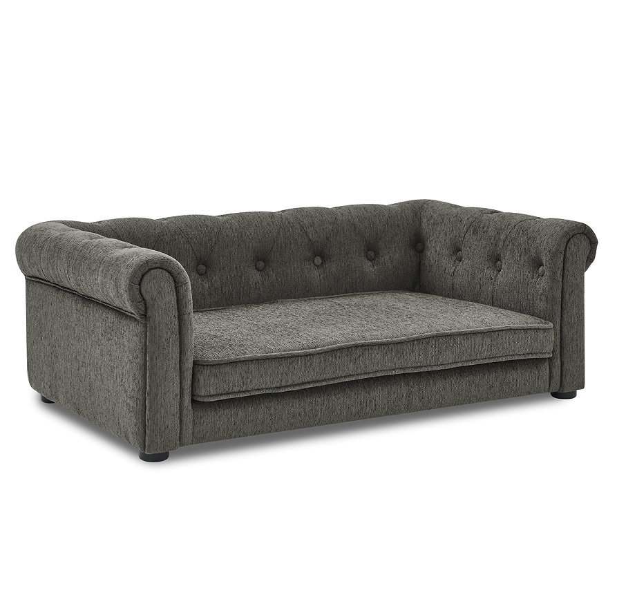Elevated Large Dog Bed - Modern Rectangular Pet Sofa in Dark Grey