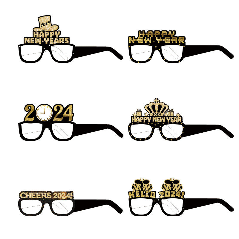 Black Gold Paper Glasses for Birthday Party - 6-36 Pack