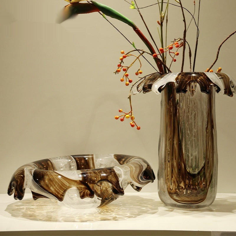 Luxury Crystal Glass Vase for Home Decor - European Geometric Style