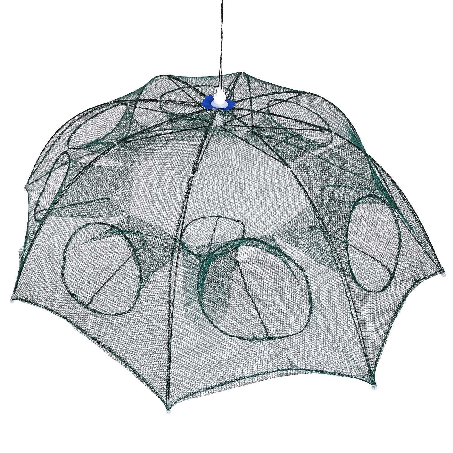 Foldable Fishing Bait Trap - Durable Mesh Crab & Shrimp Net - Green