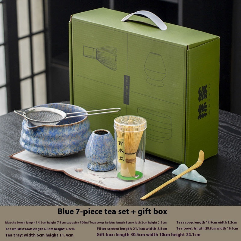 Japanese Style Matcha Bowl Set with Whisk and Accessories - Ceramic Tea Ceremony Kit