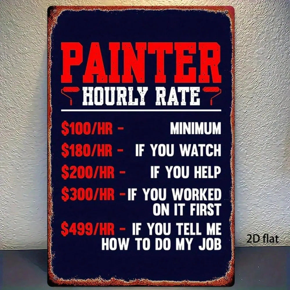 Funny Painter Varnisher Metal Sign - 8x12 Inch Vintage Wall Art