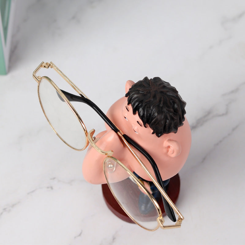 Creative Eyeglass Holder Figurine - Teacher Style Resin Eyewear Stand
