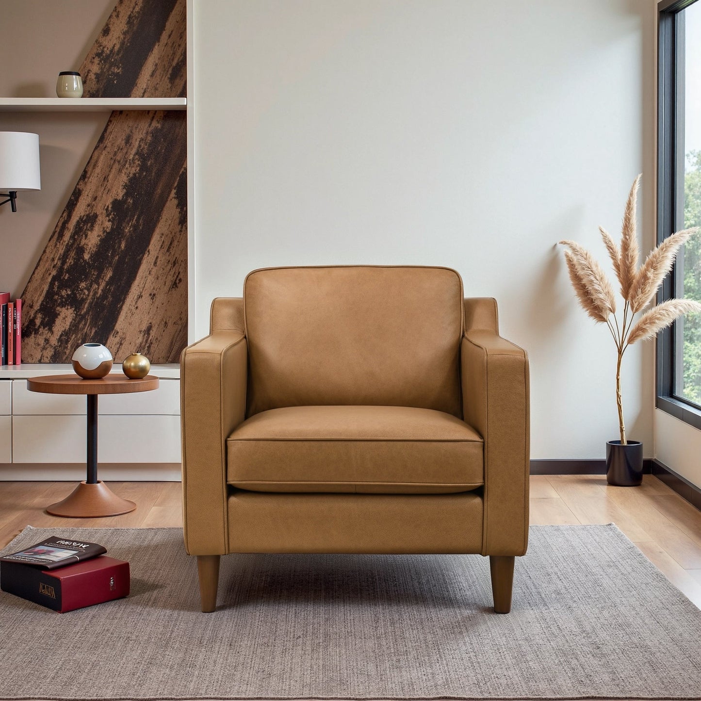 Cooper Tan Leather Lounge Chair