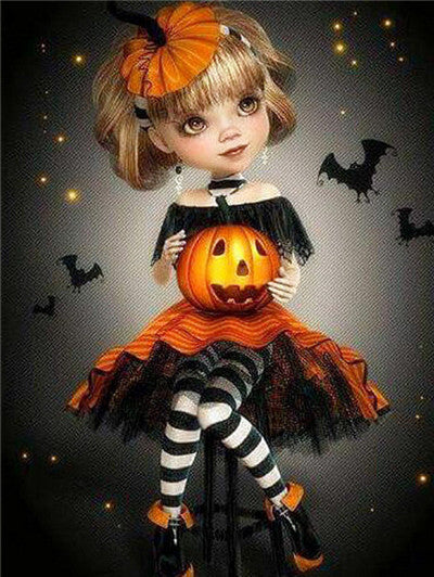 Halloween Diamond Painting Kit - Full Square Cartoon Embroidery Cross Stitch