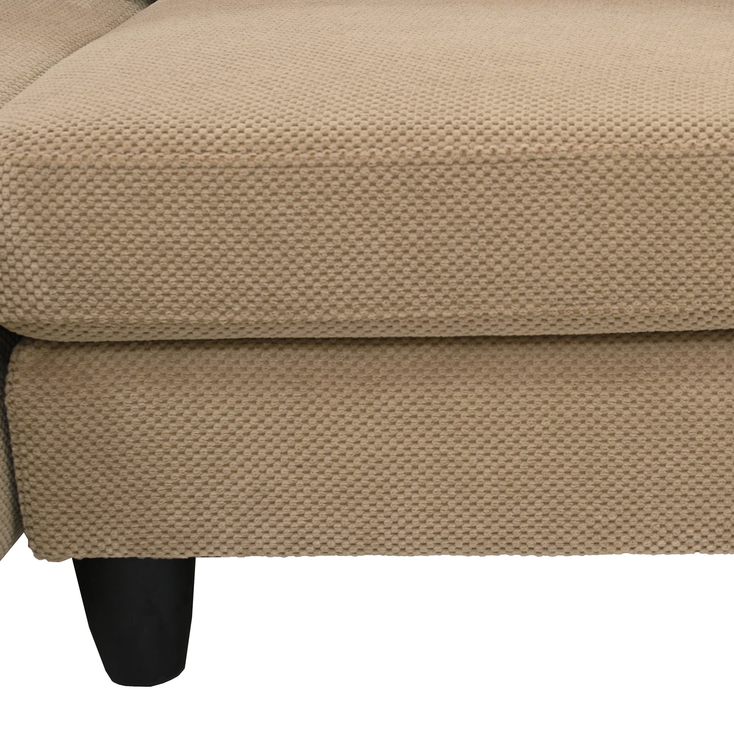 U-Shaped Sofa with Nubby Upholstery and Dual Chaise - Camel