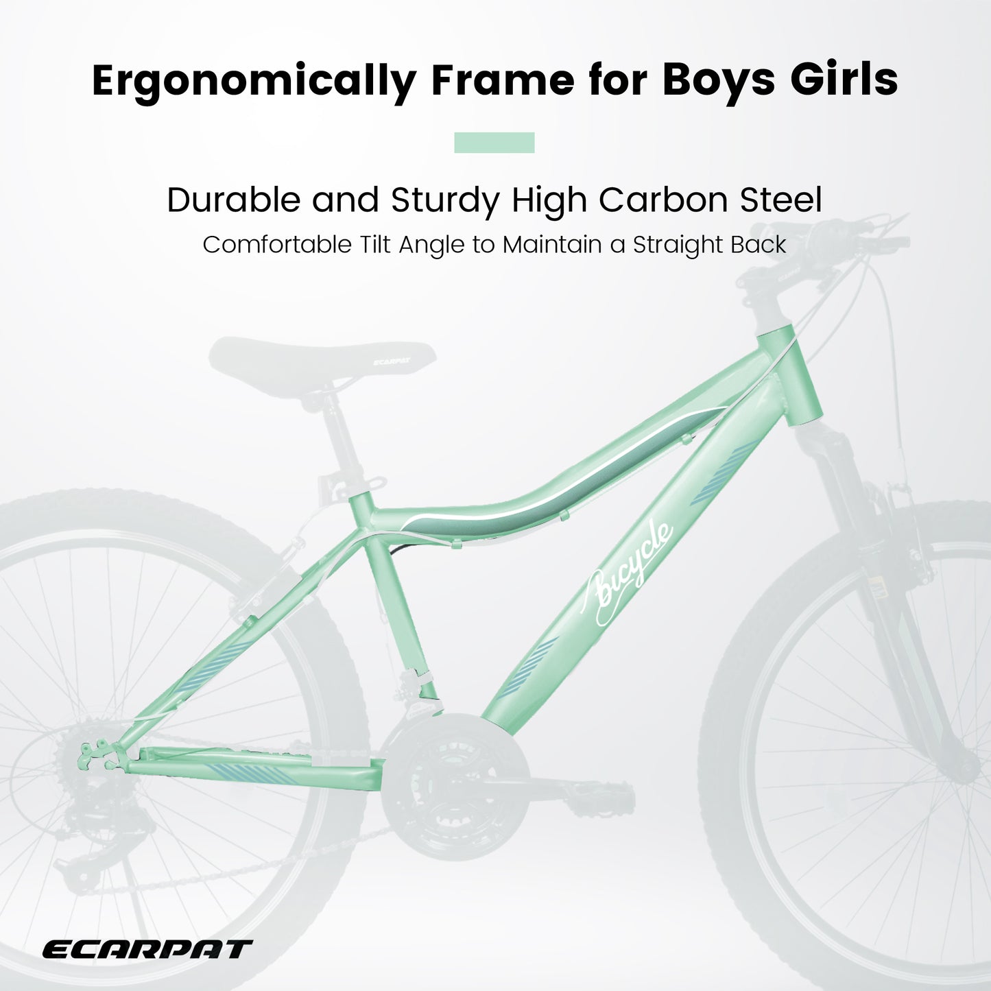 A26208D Mountain Bike 24/26 Inch - Carbon Steel Frame, 21 Speed, Green