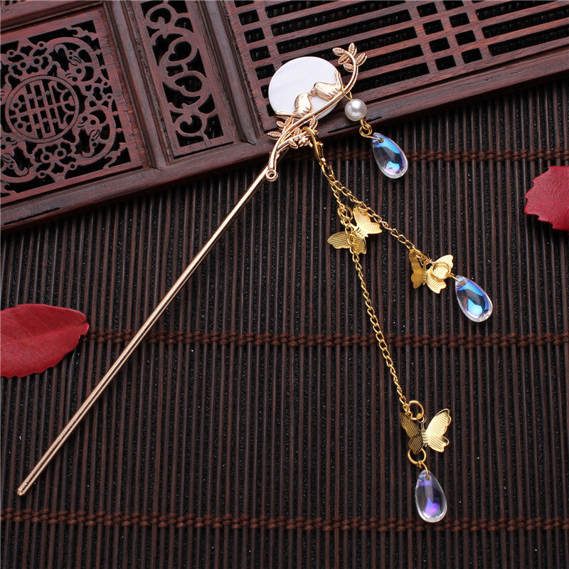 Elegant Metal Flower Hairpin - Handmade Antique Style Hair Accessory