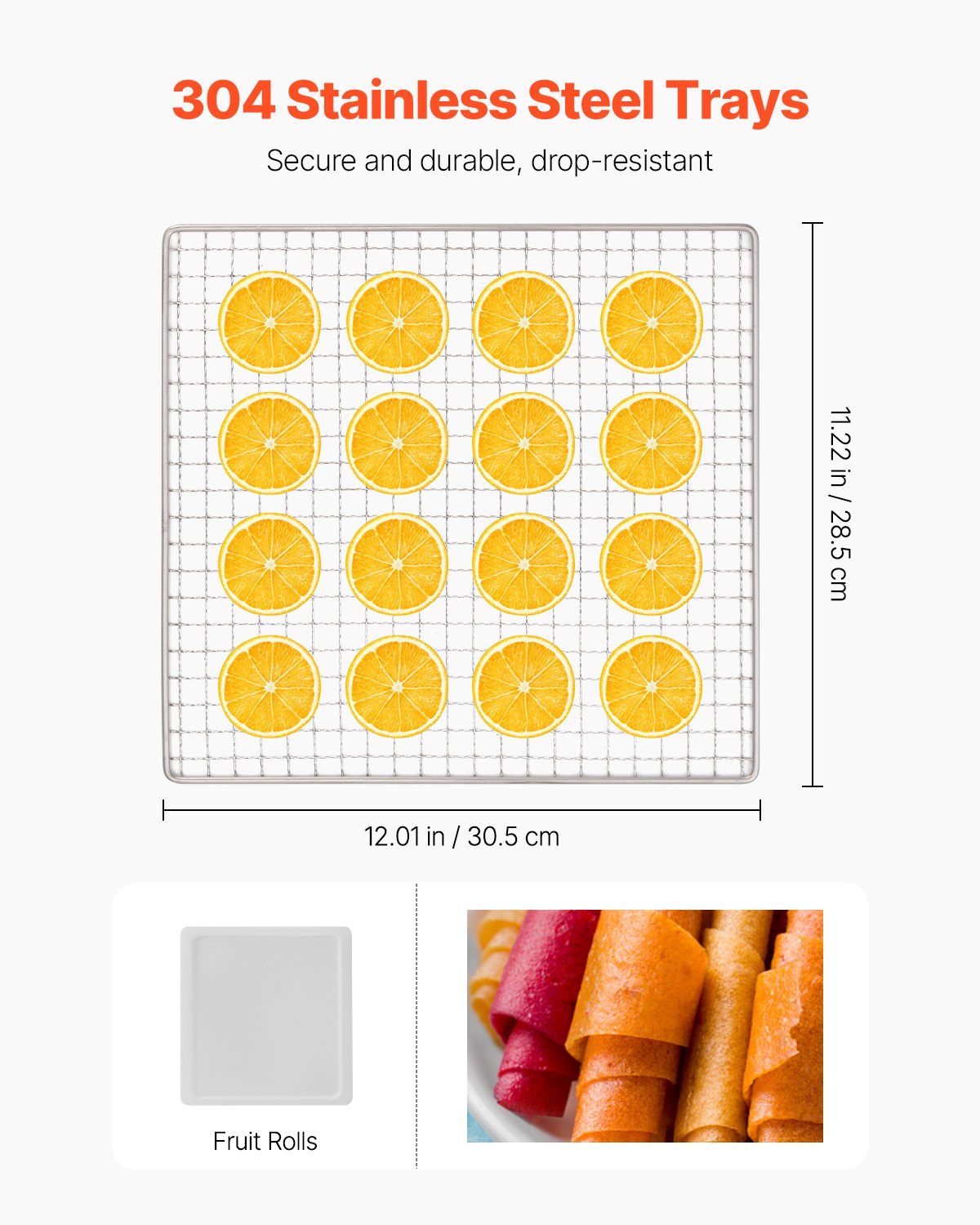 Food Dehydrator Machine 10 Trays Stainless Steel Digital Timer 1000W for Jerky Fruits Vegetables
