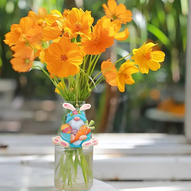 Acrylic Easter Rabbit Car Decoration Hanging Ornament - Festive Holiday Decor