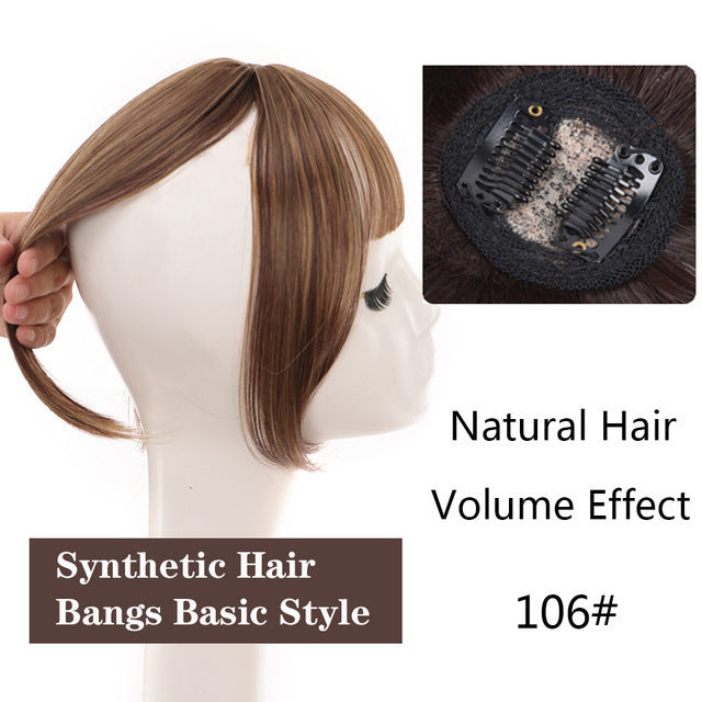 3D Bangs Straight Replacement Hair Covering Wig Set - High-Temp Fiber