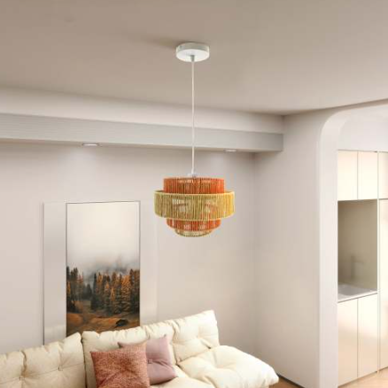 Orange Pendant Lamp with Natural Terracotta Design - Modern Wall Light