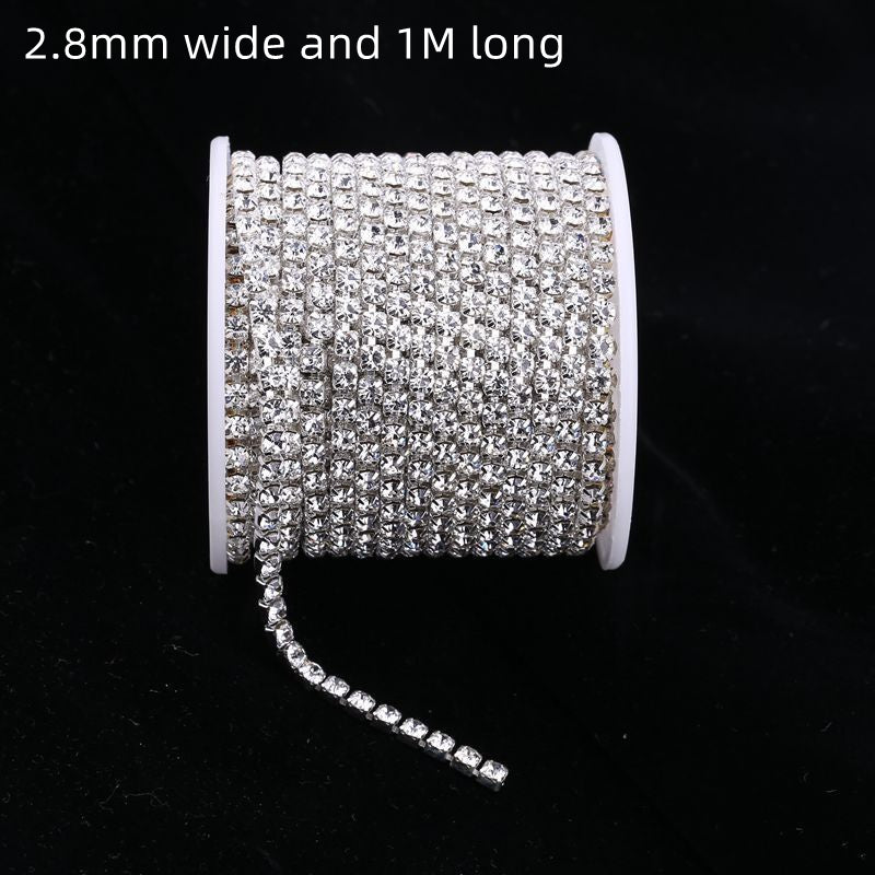 Rhinestone Chain for Jewelry Making and Craft Decor - Silver & Platinum Variants